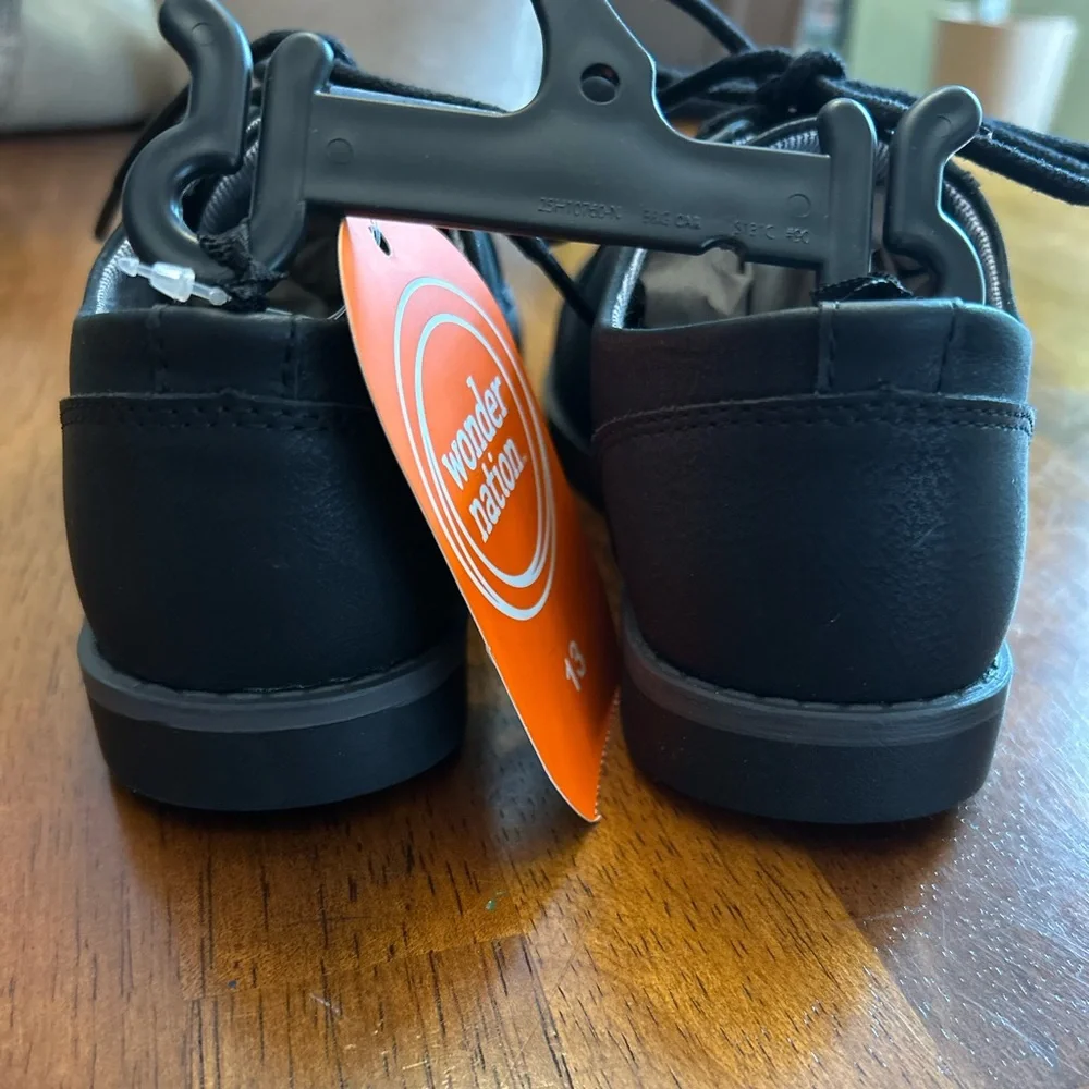 Black Oxford Dress Shoes | Boys Size 13 | NWT | Memory Foam | Wonder Nation